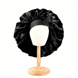 Bonnets de nuit en satin grande taille avec bande élastique pour cheveux bouclés – Cadeau promotionnel de voyage - Product Image 4