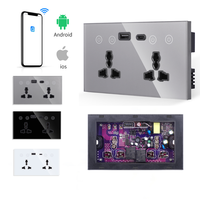 Prise murale britannique Bingoelec Wifi 86*146mm avec moniteur d'alimentation du port USB A + C prise en verre industrielle évaluée 16A pour usage domestique/industriel