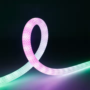 Tiras de Luces LED de Silicona con Textura de Tela, 5M, IP67, para Habitaciones Infantiles, Sala de Estar, Dormitorio, Pasillo, RGBIC Inteligente, Neon <span class=keywords><strong>Flex</strong></span> <span class=keywords><strong>360</strong></span>, Venta al Por Mayor - Product Image 2