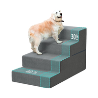 Escalier pour chien en bambou YENING - 24 pouces de haut, extra large, 4 marches, pour lits et canapés hauts