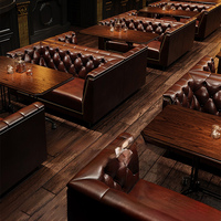 Canapé Banquette et Chaise Americano-Européenne Classique pour Bar, Boîte de Nuit, Salon Cigare, Hôtel et Café