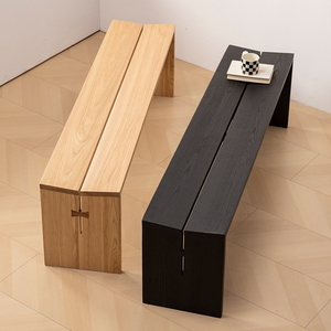 Banco de madera maciza de fresno hecho a mano con cómodo <span class=keywords><strong>taburete</strong></span> de mesa de té medieval con tenón en forma de V, diseño moderno para sala de estar - Product Image 2
