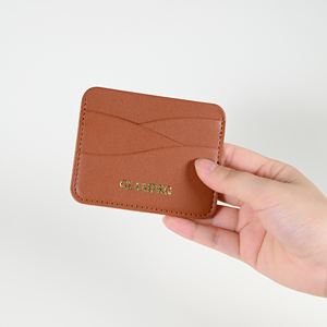 Glampkg bán sỉ tuyệt vời tùy chỉnh Slim PU da chủ thẻ khá Logo tùy chỉnh hình dạng sóng Túi thẻ cho thẻ tín dụng - Product Image 1
