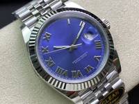 Montre mécanique de luxe de qualité supérieure, bicolore, étanche, 41 mm, 20 mm, verre saphir, acier 904L CFactory, 3235, 126-334, bleu romain