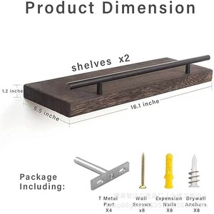 Wooden <b>wall</b>-<b>mounted</b> <b>shelf</b>, single-<b>shelf</b>, book and magazine storage rack, <b>wall</b>-<b>mounted</b> decoration for succulent plants. - Product Image 2