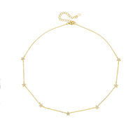 Collier en argent sterling 925 plaqué or breloques étoile collier en argent 925 bijoux en argent 925