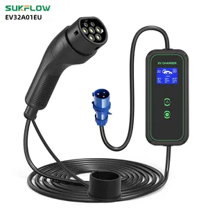 SUKFLOW 16A 32A 40A 7KW Mode 2 EV-Ladekabel Zum wasserdichten Laden von Elektro fahrzeugen Tragbares EV-Ladegerät