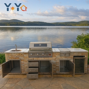 Cuisine extérieure de luxe personnalisée pour jardin/piscine, étanche, en acier inoxydable 304, ensemble extérieur avec réfrigérateur, nouveau produit 074 Versat - Product Image 5