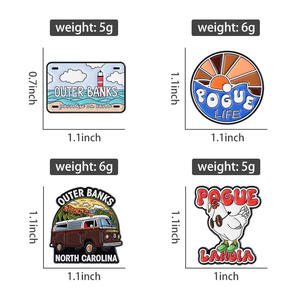 外滩天堂地球珐琅别针Pogue生命海滩森林自然风光胸针翻领徽章饰品批发 - Product Image 6