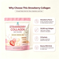 ODM OEM Marque Privée Lait de Beauté Saveur Fraise Collagène Glutathion en Poudre 50 000mg pour Soutien Peau Cheveux Ongles 200g
