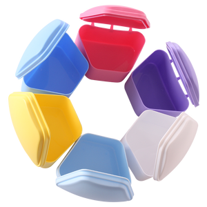 Scatola Portadentiera Trapezoidale Personalizzata con Logo, Colorata per Protesi Dentarie - Product Image 5