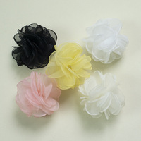 Aplikasi Bunga Organza Tulle Tepi Terbakar Kustom, Bunga Mesh Mengembang untuk Aksesoris Rambut, Pakaian, Botol Parfum, Kemasan Kosmetik