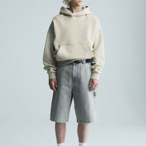 Nueva llegada de sudaderas con capucha de los hombres Loose Fit Unisex Algodón Streetwear Color sólido Sudadera con capucha de gran tamaño Logotipo personalizado Invierno Stock Sudadera con capucha en blanco - Product Image 5