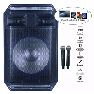 Ensembles de karaoké portables alimentés par batterie 1300W 15 pouces avec woofer, DJ/PA, boîte à son, LED+Support+Micro+Égaliseur+ECHO+MP3+RC Bocina Parlante - Product Image 2