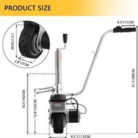 Roue de manœuvre motorisée pour remorque industrielle, déplaceur électrique 12V avec construction métallique et capacité de 2270 kg