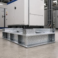Cadre de base soudé par onduleur de qualité industrielle, galvanisé à chaud, classe C3-C5, en acier au carbone Q235 Q345 Q355, fabrication ISO 9001