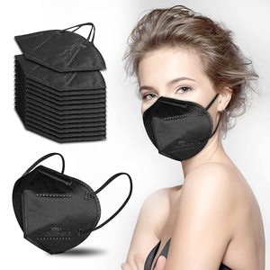 Xian Wanli 4-Layer Protection Black KN95 Non-<strong>Medical</strong> Folding Earloop Disposable Face <strong>Mask</strong> with Non-Woven Fabric 20 Pack - Product Image 2