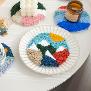 Kit <span class=keywords><strong>de</strong></span> manualidades DIY con aguja <span class=keywords><strong>de</strong></span> punch y juego <span class=keywords><strong>de</strong></span> posavasos, para bordado <span class=keywords><strong>de</strong></span> <span class=keywords><strong>punto</strong></span> <span class=keywords><strong>de</strong></span> <span class=keywords><strong>cruz</strong></span> con diseño floral, duradero, para arte y alivio del estrés - Product Image 3