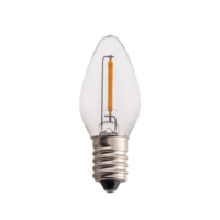 Ampoule LED C7 en verre, 1W, culot E12/E14, blanc chaud 2700K, alimentation CA, pour parcs à thème et décorations de fêtes