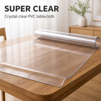 Nappe de table en vinyle PVC imperméable transparente, facile à nettoyer, imprimée, protection de bureau, couverture de table à manger