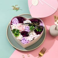 Savon artificiel en forme de roses, boîte à fleurs, pour la saint-valentin, pour anniversaire, noël