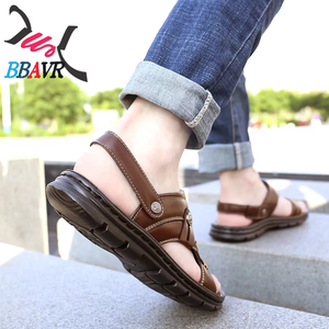Sandalias de Calle para Hombre, Pantuflas Casuales de Plataforma, Zapatos de Cuero - Product Image 3