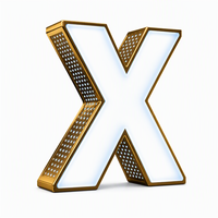 Lettres en métal perforées en 3D personnalisées en or