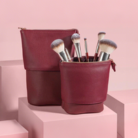 Sac de rangement pour pinceaux de maquillage de voyage de luxe en cuir PU de qualité supérieure, portable, pour les artistes professionnels