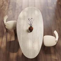 Ensemble de table à manger rectangulaire longue en noyer italien vintage, style moderne et minimaliste, vente en gros d'usine
