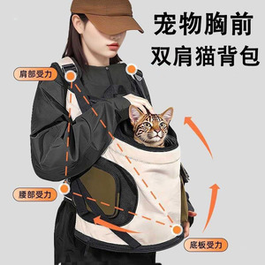 Pet Cat <b>Backpack</b> Breathable Lightweight Portable Dog Carrier Milk Palm Color For <b>Small</b> Pets Under 12 Pounds Capacity - Product Image 3