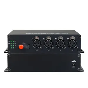 Desktop Type Broadcast 4 Channel Balanced XLR Audio To Fiber Optical Converter Extender