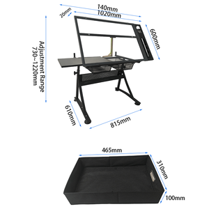 Mesa <span class=keywords><strong>de</strong></span> Dibujo Ajustable <span class=keywords><strong>de</strong></span> Alta Calidad con Superficie <span class=keywords><strong>de</strong></span> Vidrio, Cestas <span class=keywords><strong>de</strong></span> Malla y Estante para Pintura Artística, Dibujo Técnico y Trabajo <span class=keywords><strong>de</strong></span> Estudio - Product Image 6