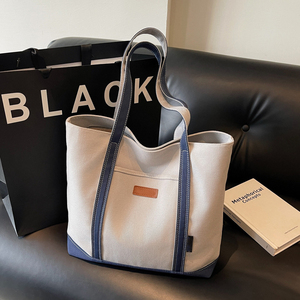 Bolsas de Lona Grandes y Resistentes para Mujer, con Logotipo Personalizado, Bolsa de Lona de Algodón con Bolsillo Exterior, Gran Venta - Product Image 2