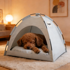 Tente portable pour animaux de compagnie pour chiens et chats, tente de camping pliable pour animaux de compagnie d'intérieur et d'extérieur avec coussin - Product Image 1