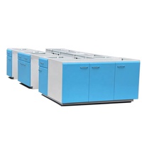 Banc de travail d'angle avec armoire complète, banc d'essai opérationnel avec plan de travail en trempé
