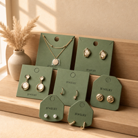 Lot de cartes en papier personnalisées pour bijoux, support pour colliers et boucles d'oreilles, logo personnalisé, forme sur mesure, OEM