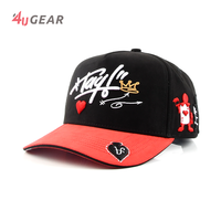 4UGEAR Gorras topi bisbol Suede 5 Panel 4U, topi olahraga bisbol dengan logo kustom