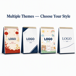Calendario da Scrivania Mensile di Lusso Personalizzato con Logo, Angoli Arrotondati, Supporto Triangolare in Metallo e Foglio Olografico - Product Image 4