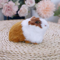 Figurine réaliste de cochon d'Inde en peluche, fausse fourrure, bibelot animalier, décoration de bureau, cadeau éducatif pour enfants