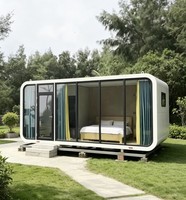 Cabane de bureau professionnelle préfabriquée mobile style Apple Cabin, maisonnette moderne de style villa extérieure en PU, à vendre
