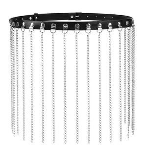 Cadena de cintura estilo punk transfronterizo europeo y americano, joyería para danza urbana, cinturón informal, combinación de cuero y cadena. - Product Image 3