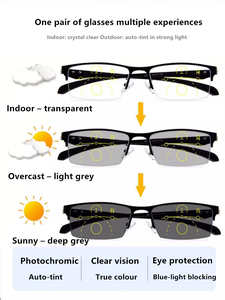 <span class=keywords><strong>Lunettes</strong></span> <span class=keywords><strong>de</strong></span> <span class=keywords><strong>lecture</strong></span> multifocus <span class=keywords><strong>progressives</strong></span> à zoom intelligent en métal mince pour hommes presbytie photochromique bifocale anti-lumière bleue - Product Image 4