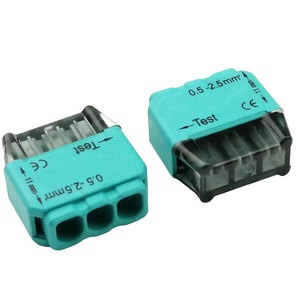 3 Pole <b>Plastic</b> Terminal <b>Block</b> 0.5-2.5mm 24A 300V Test Access - Product Image 1