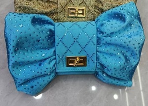 Elegant Pleated Bowknot Clutch <b>Small</b> Designer <b>Evening</b> <b>Bag</b> with Rhinestone Detailing - Product Image 5