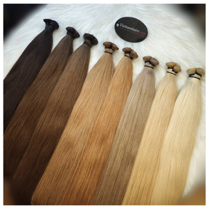 Extensions de cheveux humains vierges de luxe vietnamiennes Genius, directement de l'usine, sans nœuds, sans perte, OEM, marque privée - Product Image 2