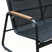 Ensemble de chaises de jardin modernes en acier noir, design nouveau, multifonctionnel, durable, avec table basse