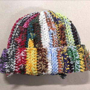 Topi Beanie rajut buatan tangan, topi Beanie Logo kustom akrilik murni hangat dan nyaman untuk perjalanan - Product Image 1