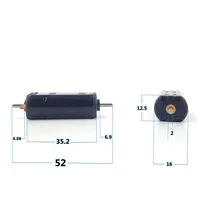 Moteur à balais en carbone à double arbre miniature personnalisé de 16 mm, DC 12V 18V 24V, haute vitesse, aimant puissant
