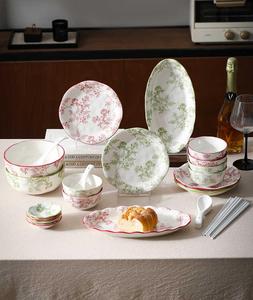 Factory Direct Sale Luxury Ceramic Tableware <b>Set</b> Ceramic Plates <b>Sets</b> Dinnerware French Embossed Design Ceramic Tableware - Product Image 1