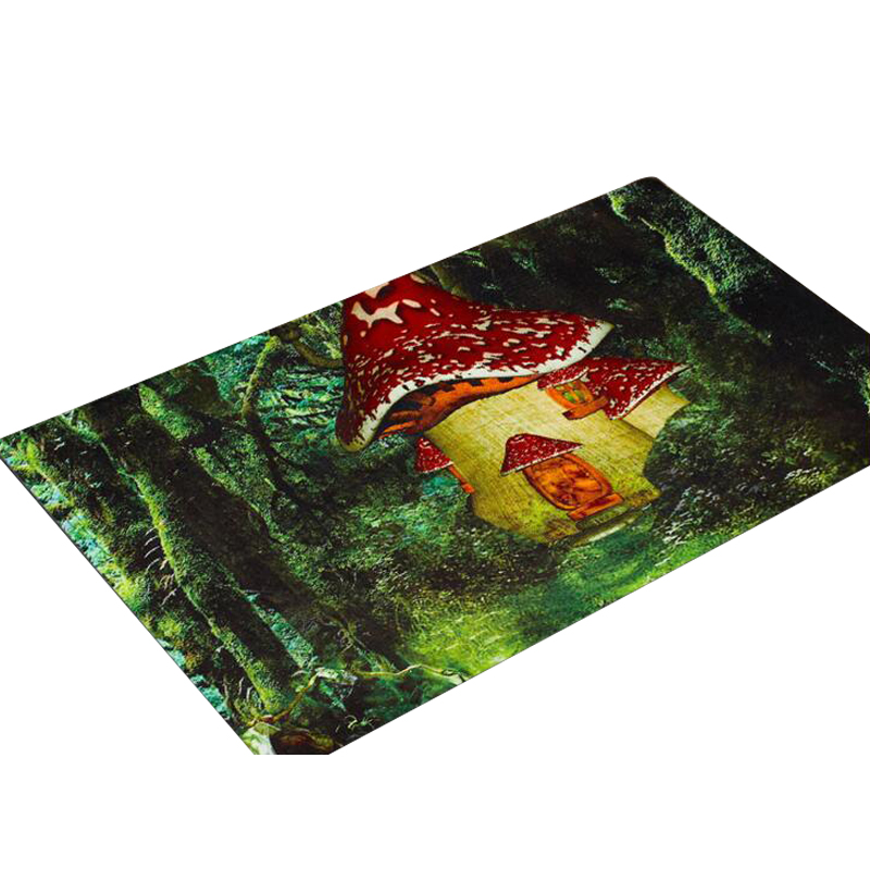 Резиновый коврик с принтом волшебных грибов в глубоком лесу, нескользящий коврик для входной двери, обувь для отеля и дома, коврик для входной двери, 100%, экологически чистый